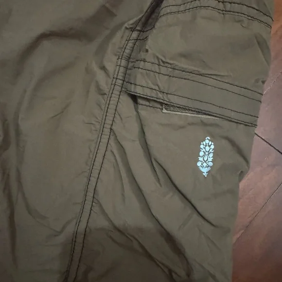 Free People Olive Drawstring Paperbag Waist Athletic Shorts - Picture 9 of 9